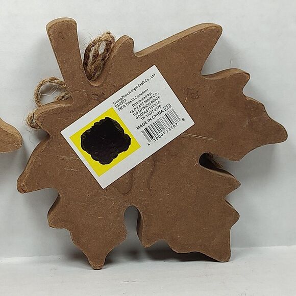 Lot of 2 Happy Fall It's Fall Y'all Wooden Maple Leaf Tabletop Decor Shelf - Picture 7 of 16